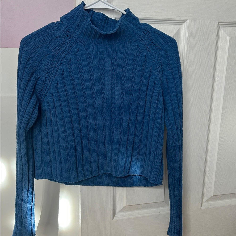 American Eagle Outfitters Teal Ribbed Turtleneck Sweater